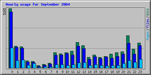 Hourly usage for September 2004