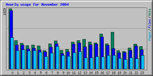 Hourly usage for November 2004